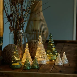 Sirius Figure déco LED Lucy, arbre verre, vert, 9 cm, x2^ Lumière De Noël