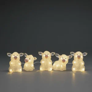 Konstsmide Season Figurine LED Cochon, kit de 5 en chaîne, transp^ Lampes Décoratives