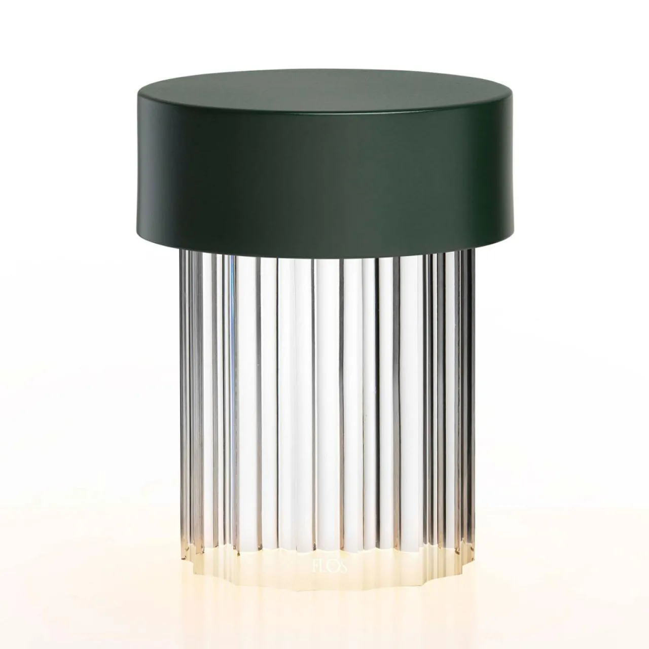 FLOS lampe de table LED rechargeable Last Order, striée, verte, IP55^ Lampes Décoratives