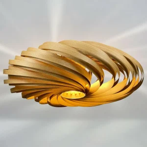 Gofurnit Veneria plafonnier, chêne, Ø 70 cm^ Luminaires Durables