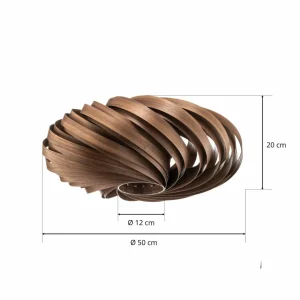 Gofurnit Veneria plafonnier, noisetier, Ø 50 cm^ Luminaires Durables