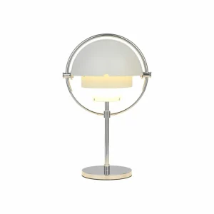 GUBI Lampe à poser rechargeable Multi-Lite, hauteur 30 cm, chrome/blanc^ Lampes Décoratives