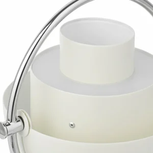 GUBI Lampe à poser rechargeable Multi-Lite, hauteur 30 cm, chrome/blanc^ Lampes Décoratives