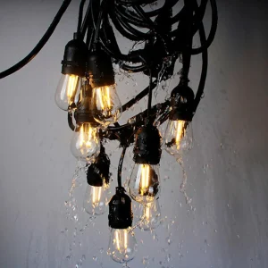 Eko-Light Guirlande Girlanda IP44 noire 15 m sans ampoules^ Lampes Décoratives