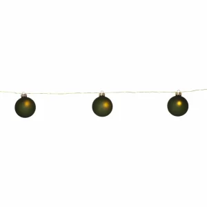 STAR TRADING Guirlande lumineuse LED Bliss, vert foncé, verre, 8 lampes Batterie^ Lumière De Noël
