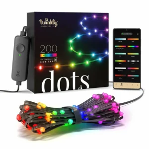 twinkly Guirlande lumineuse LED Dots RVB, noir, IP44, 10m^ Lumière De Noël
