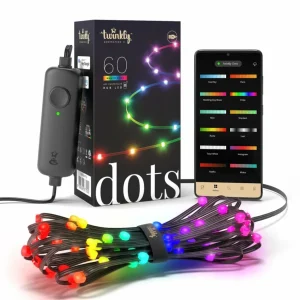 twinkly Guirlande lumineuse LED Dots RVB, noir, IP20, 3m^ Lampes Décoratives