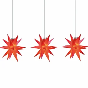 STERNTALER Guirlande Étoile 18 branches, 3 lampes, rouge^ Lampes Décoratives