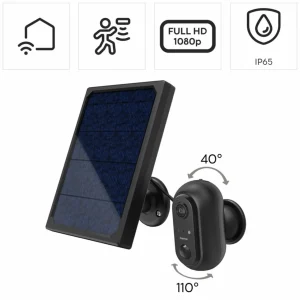 Hama caméra WLAN à panneau solaire, capteur, IP65^ Caméras Connectées