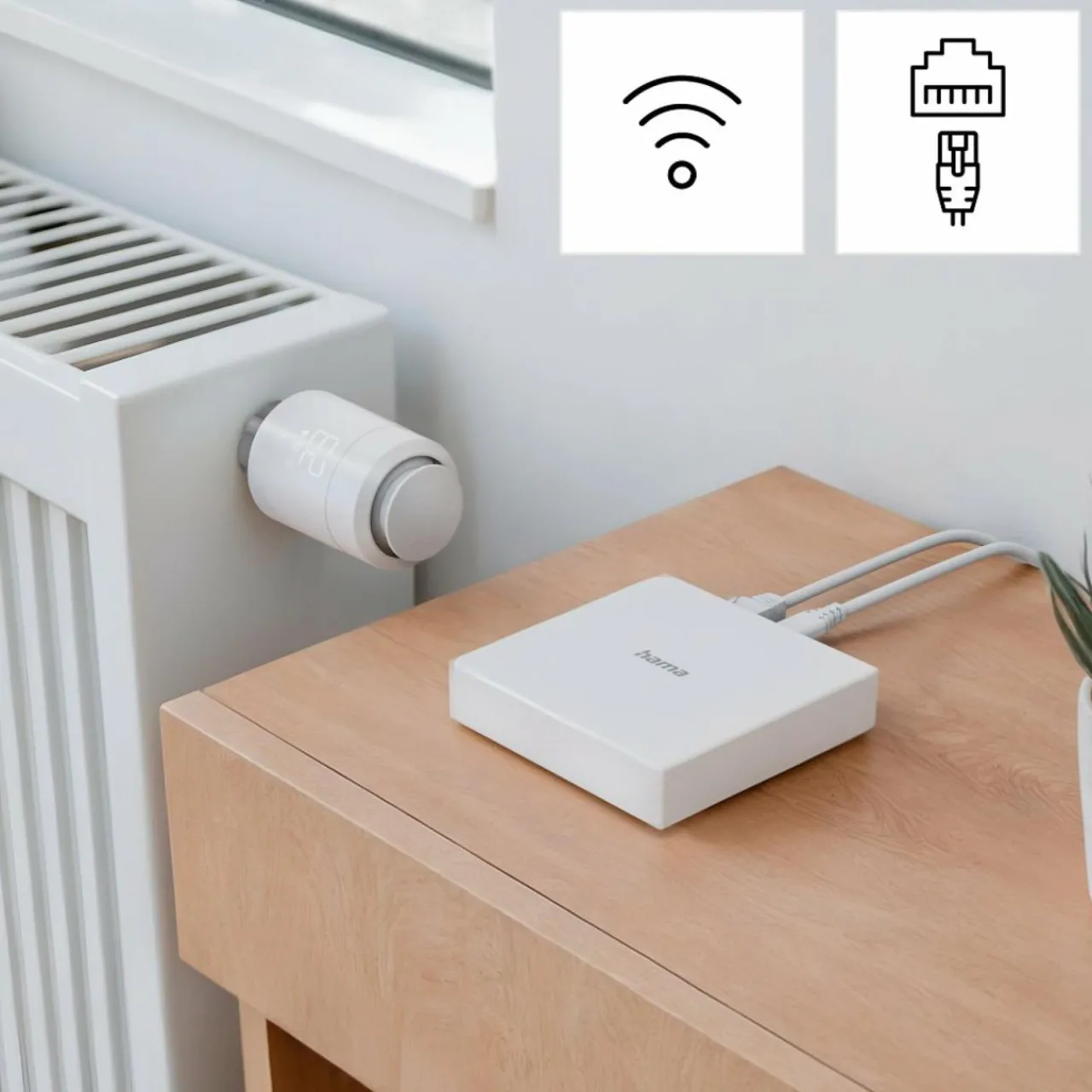 hama_smarthome_centrale_wlan_zigbee_matter_thread_blanc_0.webp Hama Smart-Home centrale WLAN ZigBee Matter Thread blanc^ Ponts De Connexion
