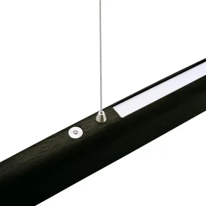 HerzBlut Arco LED Suspension chêne cendré charbon 130cm^ Luminaires Durables