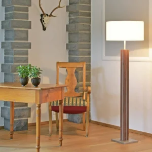 HerzBlut Dana lampadaire, noyer, blanc^ Luminaires Durables