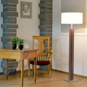 HerzBlut Dana lampadaire, noyer, blanc^ Luminaires Durables
