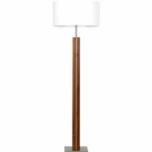 HerzBlut Dana lampadaire, noyer, blanc^ Luminaires Durables