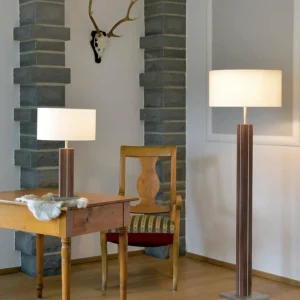 HerzBlut Dana lampadaire, noyer, blanc^ Luminaires Durables