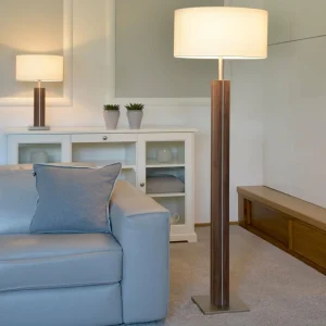 HerzBlut Dana lampadaire, noyer, blanc^ Luminaires Durables