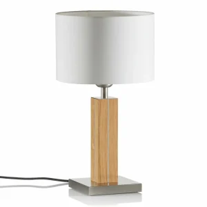 HerzBlut Dana lampe à poser avec pied bois chêne^ Luminaires Durables