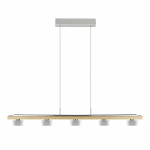 HerzBlut Estelle suspension linéaire chêne naturel^ Luminaires Durables