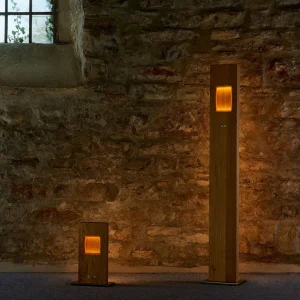 HerzBlut Pan lampadaire LED chêne huilé, dimmable^ Luminaires Durables