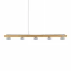 HerzBlut Suspension LED Estelle, chêne cendré huilé, à 6 lampes^ Luminaires Durables