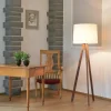 HerzBlut Tre lampadaire, abat-jour blanc, noyer^ Luminaires Durables