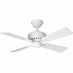 Hunter Bayport ventilateur plafond blanc/chêne^ Ventilateurs