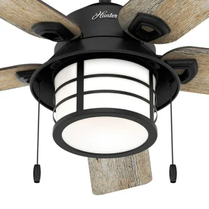 Hunter Santorini ventilateur éclairage, bois/noir^ Ventilateurs