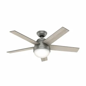 Hunter Stile ventilateur éclairage gris/noyer^ Ventilateurs