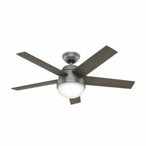 Hunter Stile ventilateur éclairage gris/noyer^ Ventilateurs