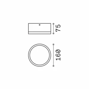 Ideallux Ideal Lux applique d'extérieur Urano anthracite aluminium Ø 16 cm^ Appliques Murales Extérieures