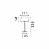 Ideallux Ideal Lux Lampe d'extérieur à LED rechargeable Pure marron Métal 32 cm^ Lampes Décoratives
