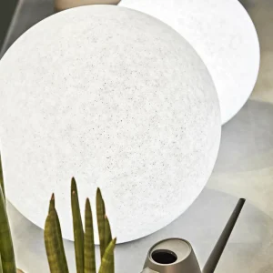 Ideallux Ideal Lux lampe sur piquet Doris, blanc, plastique, Ø 78 cm^ Projecteurs D'Extérieur