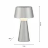 JUST LIGHT. Lampe à poser LED rechargeable Abera argent Plastique IP54^ Lampes Décoratives