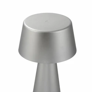 JUST LIGHT. Lampe à poser LED rechargeable Abera argent Plastique IP54^ Lampes Décoratives