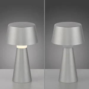 JUST LIGHT. Lampe à poser LED rechargeable Abera argent Plastique IP54^ Lampes Décoratives