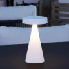 JUST LIGHT. Lampe à poser LED rechargeable Alwa, blanc, fer, IP44^ Lampes Décoratives