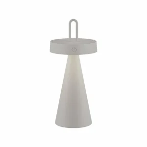 JUST LIGHT. Lampe à poser LED rechargeable Alwa gris-beige Fer IP44^ Lampes Décoratives