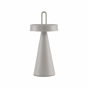 JUST LIGHT. Lampe à poser LED rechargeable Alwa gris-beige Fer IP44^ Lampes Décoratives