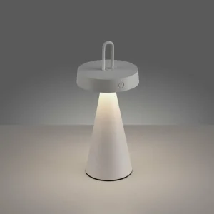 JUST LIGHT. Lampe à poser LED rechargeable Alwa gris-beige Fer IP44^ Lampes Décoratives
