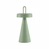 JUST LIGHT. Lampe à poser LED rechargeable Alwa, vert, fer, IP44^ Lampes Décoratives