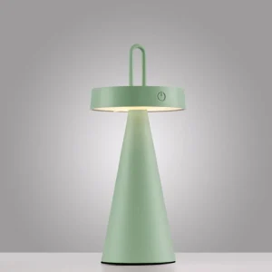 JUST LIGHT. Lampe à poser LED rechargeable Alwa, vert, fer, IP44^ Lampes Décoratives