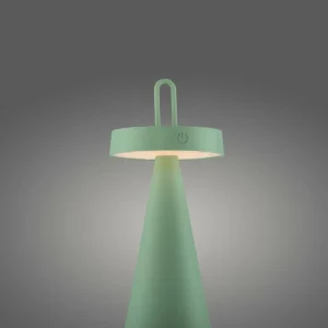JUST LIGHT. Lampe à poser LED rechargeable Alwa, vert, fer, IP44^ Lampes Décoratives