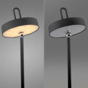 JUST LIGHT. Lampe à poser LED rechargeable Amag, noir, fer, IP44^ Lampes Décoratives