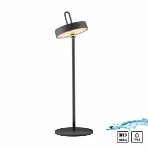 JUST LIGHT. Lampe à poser LED rechargeable Amag, noir, fer, IP44^ Lampes Décoratives