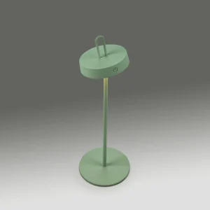 JUST LIGHT. Lampe à poser LED rechargeable Amag, vert, fer, IP44^ Lampes Décoratives