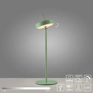 JUST LIGHT. Lampe à poser LED rechargeable Amag, vert, fer, IP44^ Lampes Décoratives