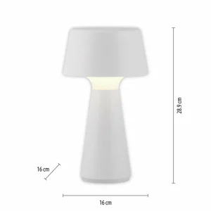 JUST LIGHT. Lampe de table LED rechargeable Abera blanc Plastique IP54^ Lampes Décoratives