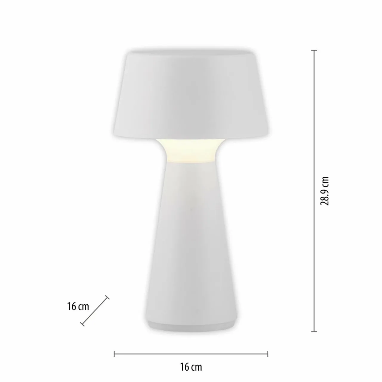 JUST LIGHT. Lampe de table LED rechargeable Abera blanc Plastique IP54^ Lampes Décoratives