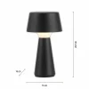 JUST LIGHT. Lampe de table LED rechargeable Abera noir Plastique IP54^ Lampes Décoratives