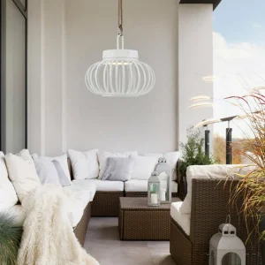 JUST LIGHT. Lampe de table LED rechargeable Akuba, blanc, 22 cm, bambou^ Lampes Décoratives